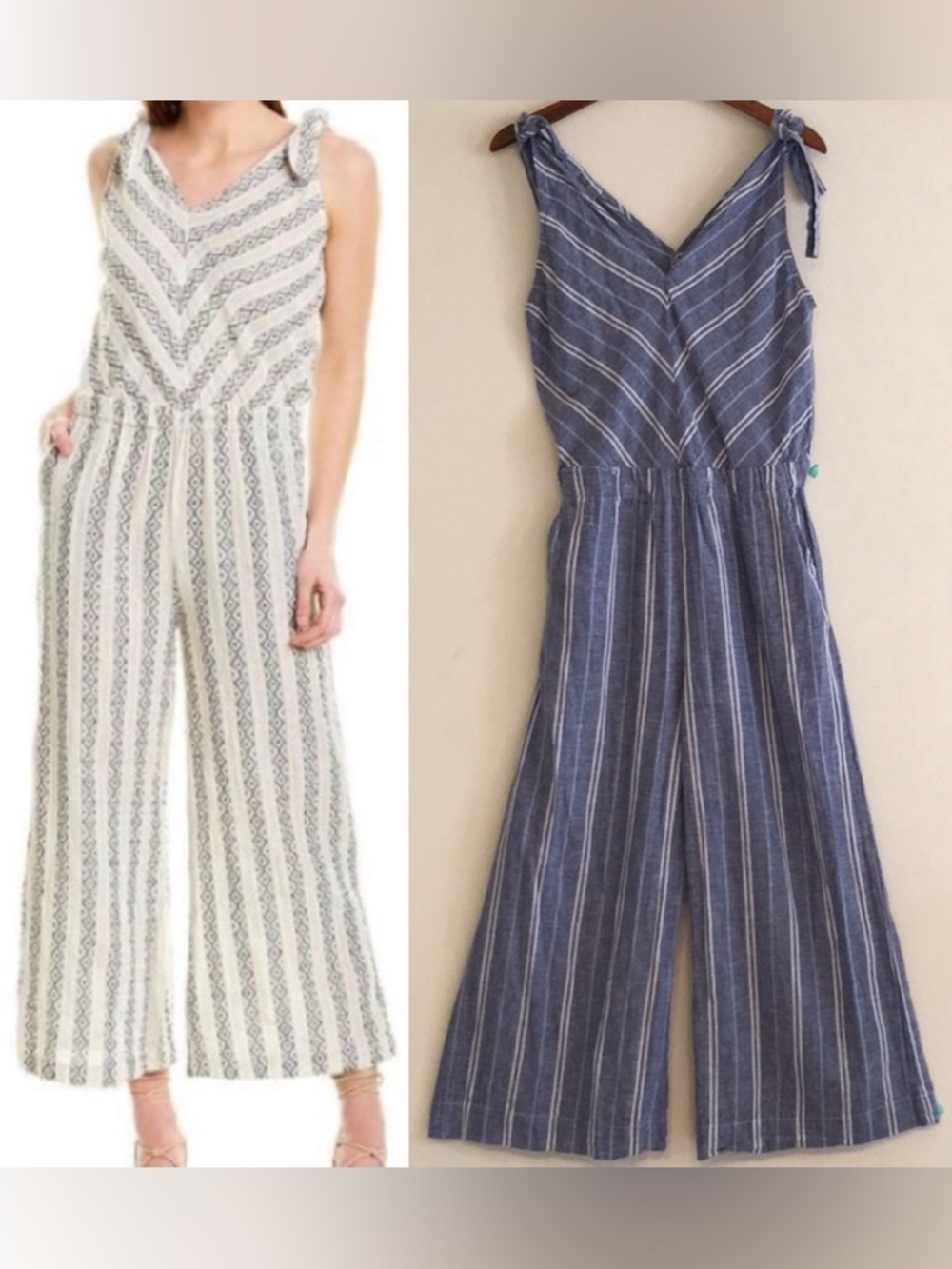 4Our Dreamers Blue/White Striped Gauze Jumpsuit